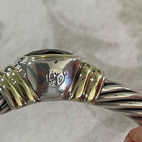 David Yurman Noblesse Blackened sterling silver, gold and prasiolite cuf… - Picture 3 of 8
